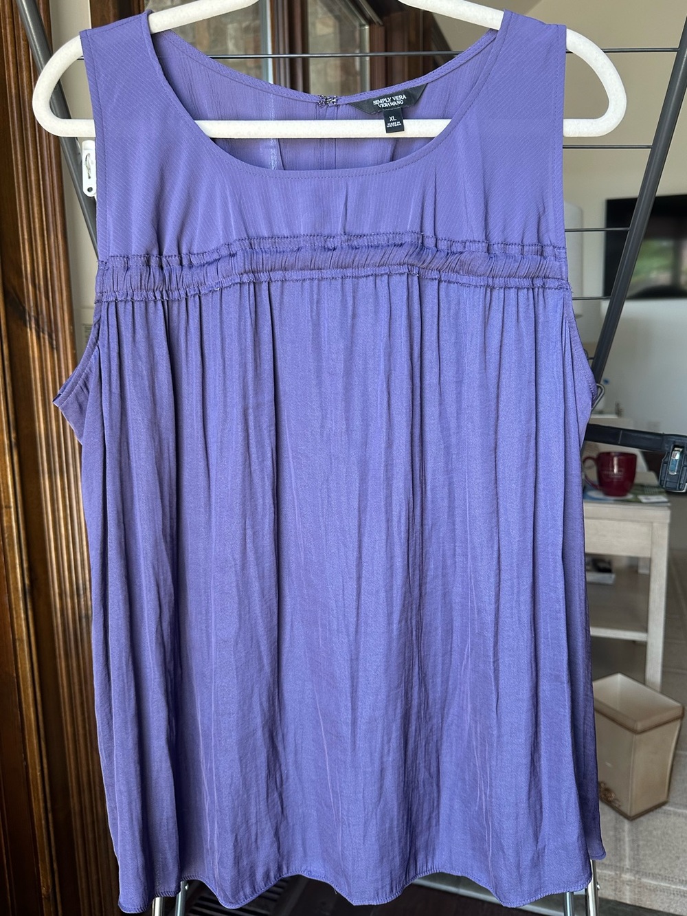 Simply Vera purple Smocked Tank Top